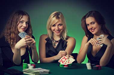 Women playing poker